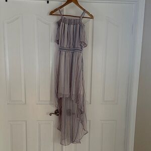 Lily Rose Purple Striped High-Low Dress